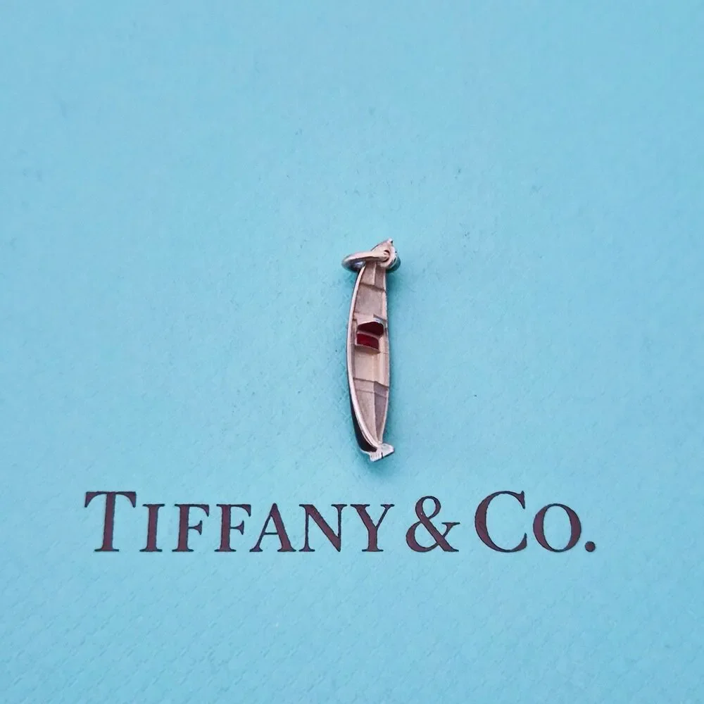 RARE Tiffany & Co. Paloma Picasso Enamel Silver Gondola Boat Charm Pendant